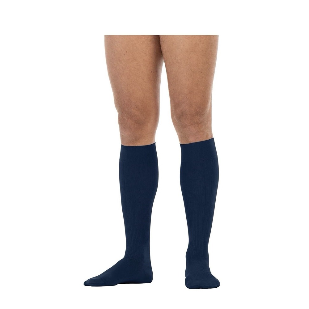 JOBST for Men Compression Socks 20-30 mmHg Knee High Closed Toe Navy X-Large